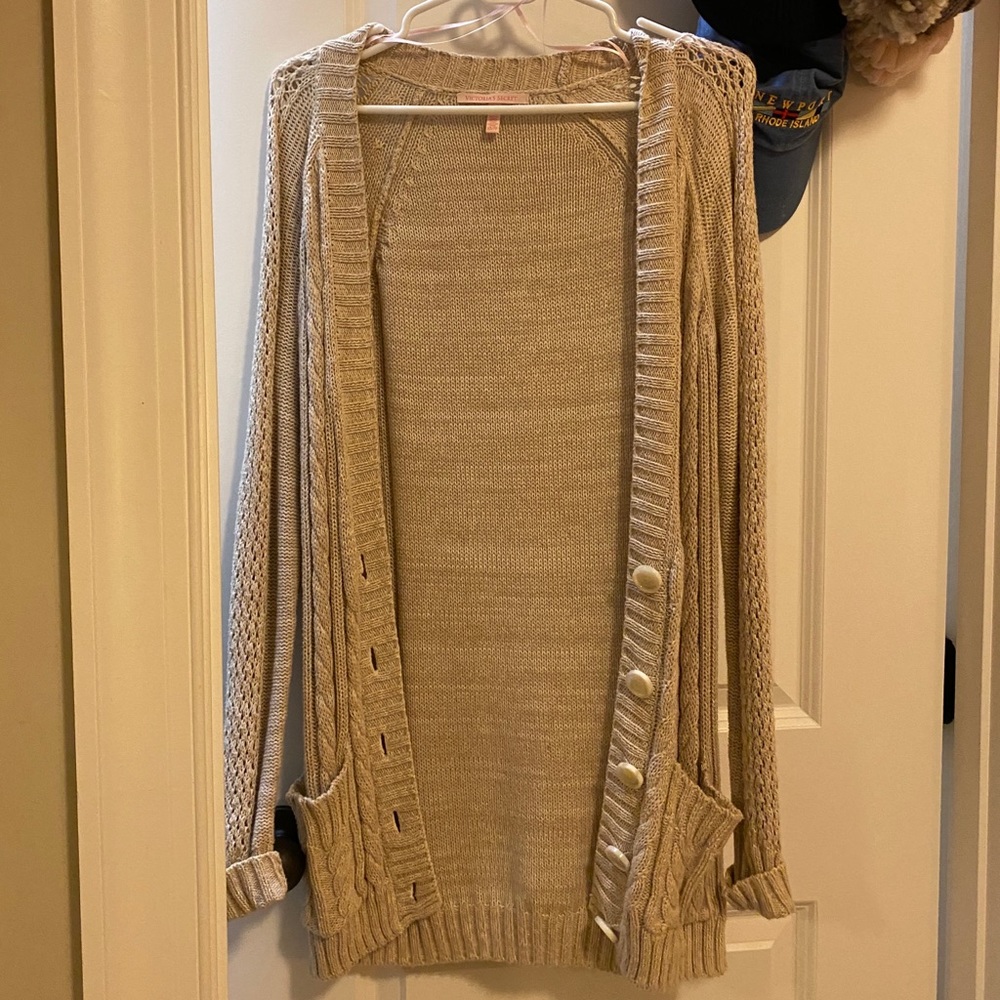 Victoria’s Secret Oatmeal Cardigan Sweater